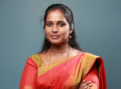 Portrait of a traditionally dressed Happy South Indian woman